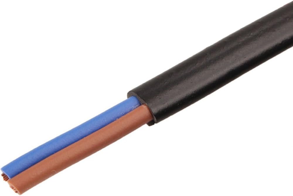 Electrical Wire / 2 Core Flat Black PVC Mains Electrical Cable Copper Wire High Temperature Resistance 2 x 0.75 mm² Power Cable Twin - 10 metre Cut Length Flexible Pond Cable - Image 3