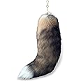 VUFVOID Huge Real Fox Tail Fluffy Fur Keychain Cosplay Tails Charm Accessories Handbag Tassel Ring Key Chain (gold