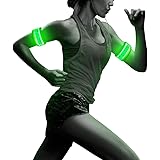 BSEEN 1 Pack for 2 PCS LED Armband, Running armabnd, led Bracelet Glow in The Dark-Safety Running Gear.Use