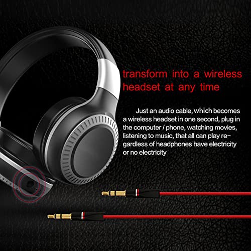 Head-Mounted Bluetooth Wireless Headset, Hi-Fi Foldable Stereo Over Earphone,Built-in Mic Earphone (Black, 均码)