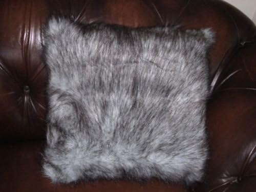 Starose New Zealand Faux Fox Fur Cushion Cover Fake Fur Pillow Case 18"x18" Gray