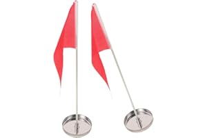 Zerodeko 2pcs Golf Hole Cups with Stainless Steel 10cm Flags for Indoor Outdoor Putting Practice – Portable