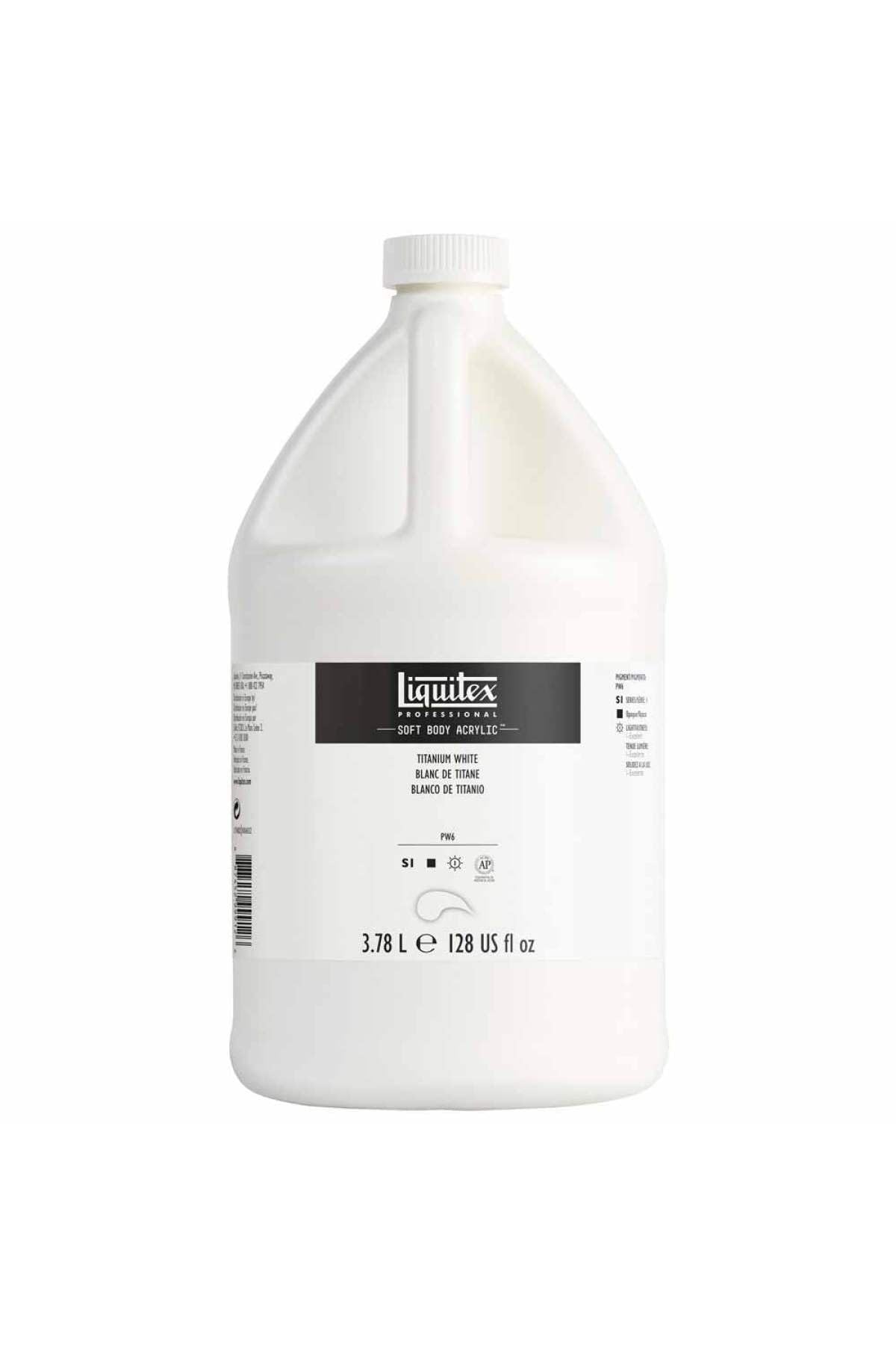 Liquitex Professional Soft Body Acrylic 128-oz Bottle, Titanium White