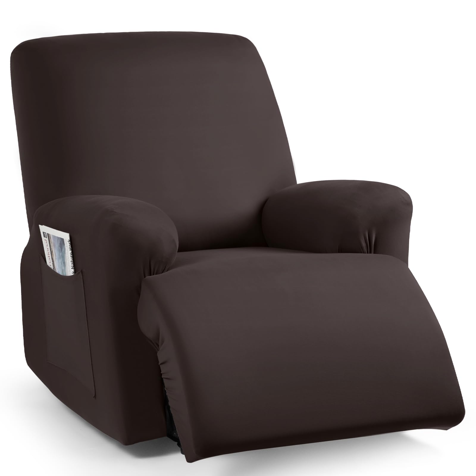 Photo 1 of TAOCOCO Stretch Recliner Couch Covers 3-Pieces Style Recliner Chair Covers Recliner Cover for Reclining Chair Slipcovers Feature Fitted Soft Washable (1 Seat, Coffee)
