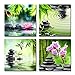 Boqi Art- Contemporary Art Zen Giclee Canvas Prints for Home Decoration 4pcs 30x30cm