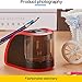 ProAid Portable Electric Pencil Sharpener, Battery Operated or Usb Powered Pencil Sharpener with Auto-stop Function, Suitable for Students and Office Staffs, Red