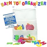 Ah Baby Bathtub Letters with Bath Toy Organizer Bag for Neat Bathrooms and Smart Kids