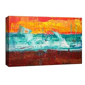 Canvas Wall Art Abstract Colorful Painting Artwork for Home Prints Framed - 12x18 inches