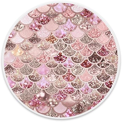 Custom Pop Grip Sockets, Expanding Cell Phone Stand Holder Pop Out Kickstand for Smartphones and Tablets - Rose Gold Blush Mermaid Scales Glitter Ombre White