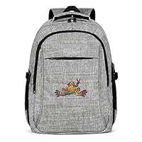 UYIQWCDFPK American Hippie Psychedelic Art Quotes Peace Frog Travel Laptop Backpack for Men Women Business Backpack with USB Charging Port Cute Diaper Backpack