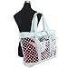 Eastsport Supreme Deluxe 100% Clear PVC Printed Large Tote with Free Large Wristlet, Icy Blue with Dots