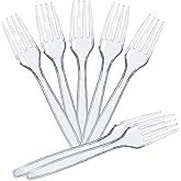 Green Direct Clear Disposable Plastic Forks - 300 Pack, Crystal Clear Forks for Parties, Events & Everyday Use, Sturdy Plastic Forks for All Occasions, Bulk Pack Disposable Cutlery
