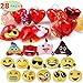 JOYIN 28 Pcs Valentines Expression Face Keychains Filled Hearts and Valentine’s Day Cards for Classroom Exchange, Mini Plush Party Favors Supplies for Gift Exchange, Game Prizes and School Rewards
