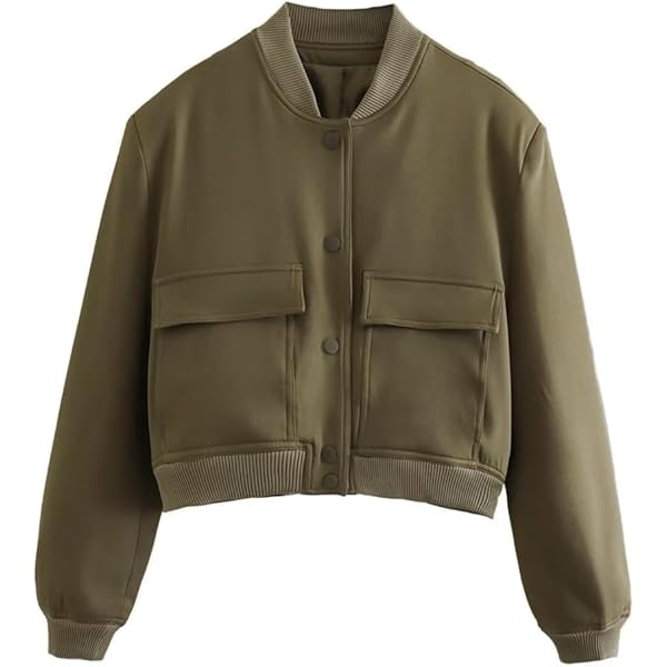 セシリーバンセン SHORT BOMBER JACKET カーキ 6 S M セシリーバンセン SHORT BOMBER JACKET カーキ 6 S M