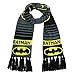 Women's Batman Logo Jacquard Knit Soft Winter Scarf , Black , One Size