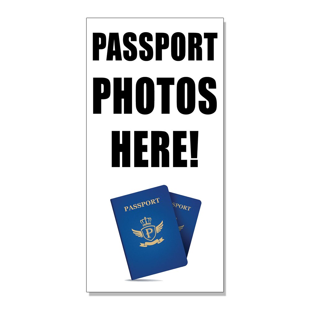 Amazon.com : Passport Photos Here DECAL STICKER Retail Store Sign - 4.5