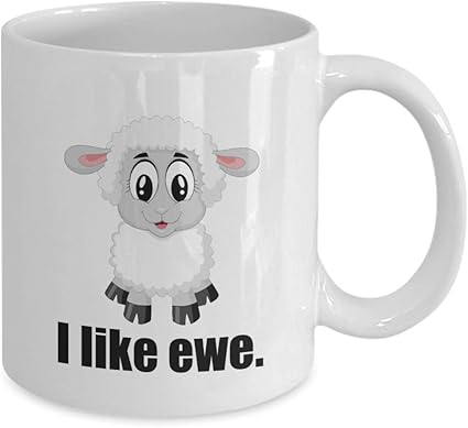 Amazon I Like Ewe 愛らしい羊のマグ かわいい赤ちゃんの羊 農場の動物装飾 面白いノベルティギフト 11オンス ホワイトコーヒーティーカップ Podama グラス タンブラー