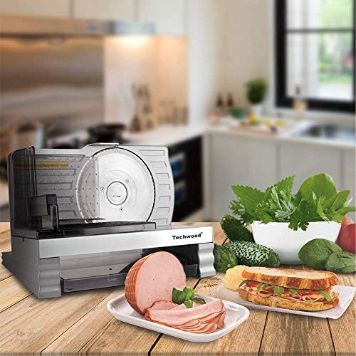 Electric Food slicer with Adjustable Thickness Dial, Stainless Steel Blade, 120W