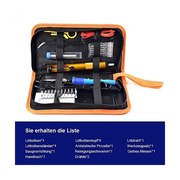 Lötkolben Set 15 PCS Fasttobuy 80W Elektronik Lötset 5 austauschbaren Spitzen, einstellbarer Temperatur, LCD Anzeige… – Bild 8