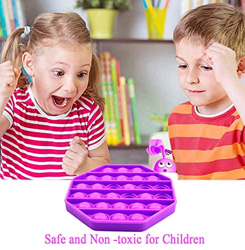 Runlycan Push Pop Bubble Fidget Sensory Toy, Push Pop Fidget Toy, Sensory Fidget Toys Poppers Autism Special Needs Stress Relief Silicone Pressure Relieving Squeeze Toys for Kids Adults