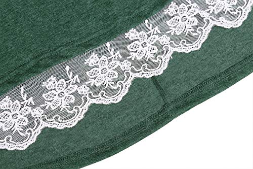 Weilim Women\'s Plus Size XL-4XL Lace Short Sleeve Tunic Tops Casual Round Neck Top Blouses Green 14 Plus