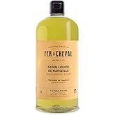 Fer à Cheval Olive Oil Marseille Liquid Soap 1L/33.81 fl oz - Hypoallergenic, Natural Ingredients, Eco-Friendly Body & Hand Wash