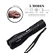 Hoowvii XML-T6 Portable 900 Lumen CREE LED Tactical Flashlight -Rechargeable 18650 Battery and Charger Included-Water Resistant Camping Torch Adjustable Focus Tac Light - For Hiking,Emergency