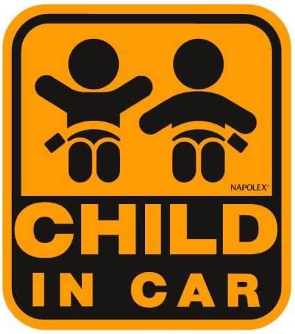Safety sign CHILD IN CAR magnet sticker outside the bonded magnet SF-33