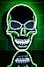 NEON NIGHTLIFE Light Up Skull Mask, Scary Skeleton Death Mask, Halloween LED Grim Reaper Costume, Green & White