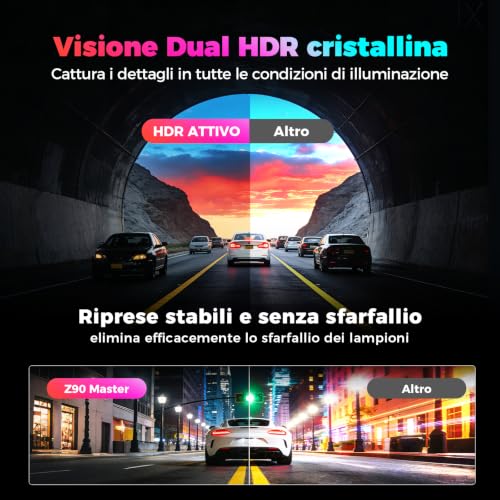 DDPAI Z90 Master 3 Kanal Dashcam Vorne Hinten Innen (4K+4K+3K), Dual STARVIS 2 IMX678 3 HDR Dashcam Car, 64GB EMMC+128GB Karte Dash Cam, Inkl.CPL, Nacht, GPS/ADAS/KI, WLAN, 4G LTE, 24H Park WWache,IPS