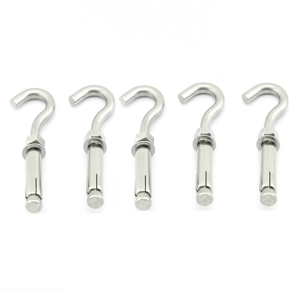 Yasorn Screw Hooks M8 Stainless Steel Cup Hook Screw Expansion Heavy