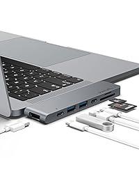 Doedoeflu USB C Hub, Plug & Play tipo C Hub con 40Gbs Thunderbolt 3, carga a través de paso, transferencia de datos USB C, lector de tarjetas SD Micro HDMI, 4 K HDMI (30 Hz), 2 puertos USB 3.0 para MacBook Pro de 13 y 15 pulgadas (gris)