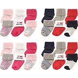 Luvable Friends Newborn Baby Socks 6 Pack