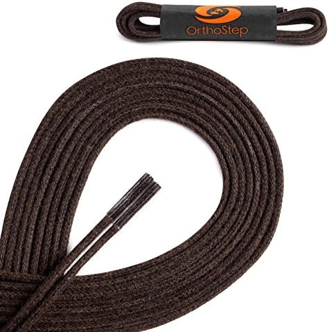 OrthoStep Waxed Extra Thin Dress Round Shoelaces 2 Pair Pack - Made in the USA