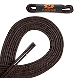 OrthoStep Waxed Extra Thin Dress Round Brown 30 inch Shoelaces 2 Pair Pack