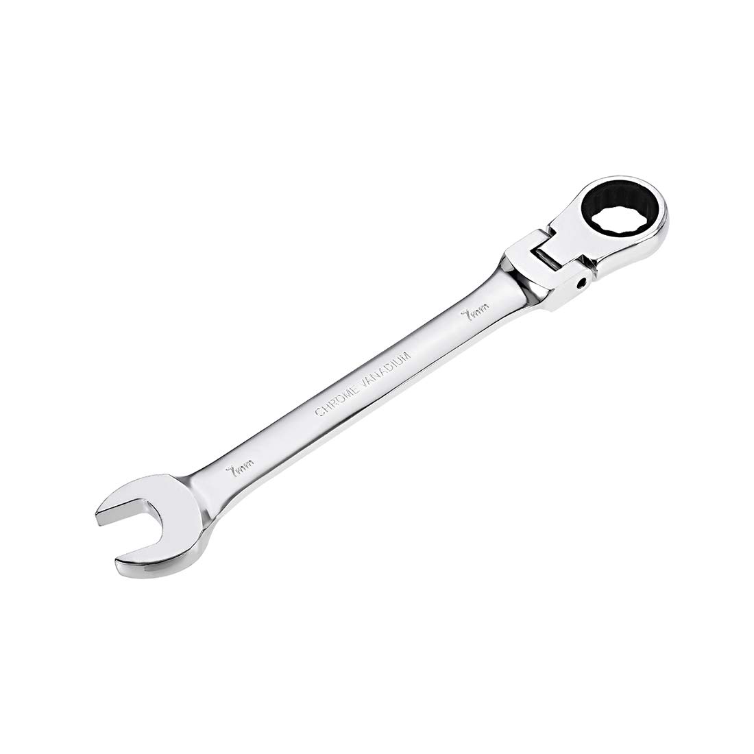 sourcing map 7mm Flex-Head Ratcheting Combination Wrench Metric 72 Teeth 12 Point Ratchet Box Ended Spanner Tools, Cr-V