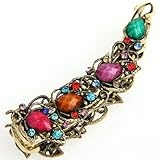 FACILLA Multicolor Rectangle Metal Banana Rhinestone Hair Clip Barrette Clamp 4.22