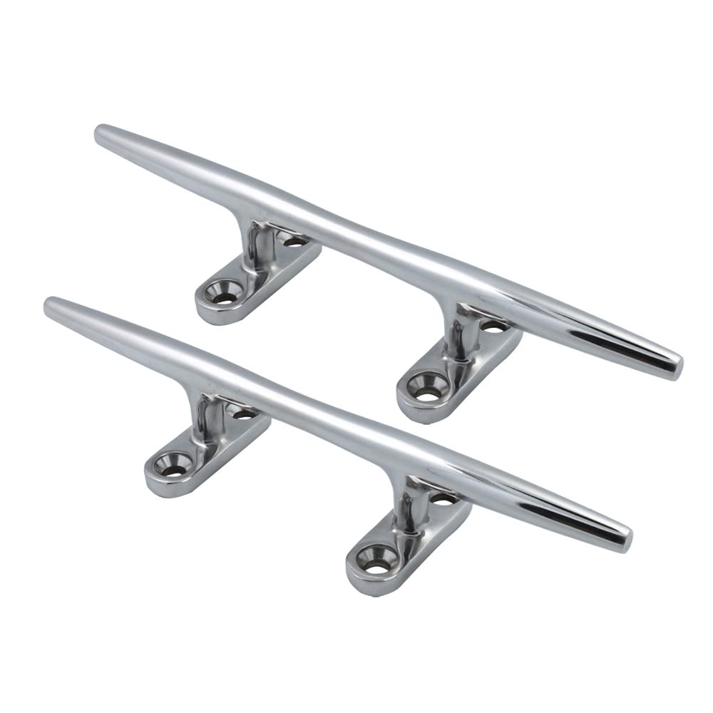 YWZHENYU Marine Boat Cleats 316 Stainless Steel Dock Cleats Open Base Cleats for Boat Kayak Mooring and Decor of 2 Pcs (6 inch)