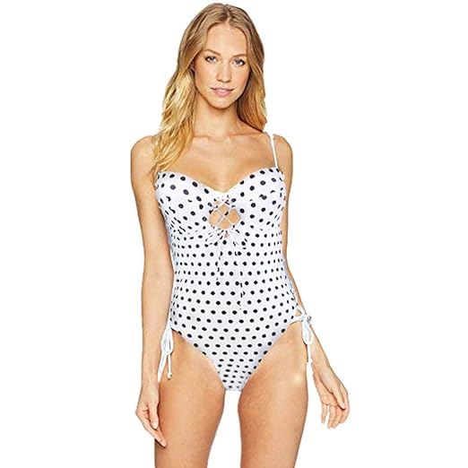 One Piece Swimsuit für Frauen Monokini Sexy Wave Point Halter Swimwear mit Chest Pad Adjustable Shoulder Straps Beachwear Str