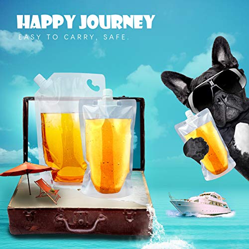 GENNISSY 12PCS with 2 Cups Travel Plastic Flask Cruise Kit - Premium Sneak Alcohol Runner Concealable Flasks to Smuggle Liquor Rum Cocktails Spirits Wine Booze Gift - Thumbnail 4