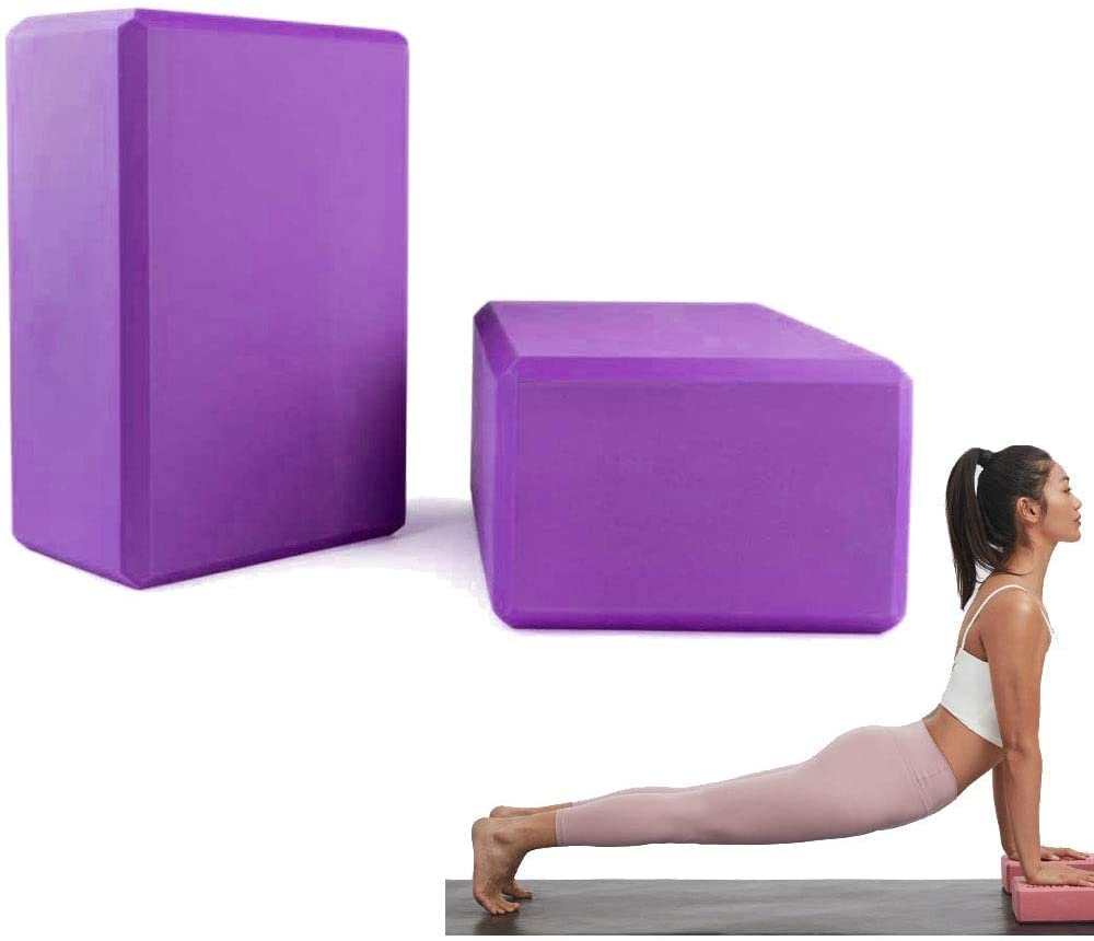 PIQIUQIU Set of 2 Yoga Blocks EVA Stability for Meditation Yoga Pilates Support and Strengthen Poses