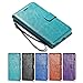iPhone 6S Plus/ 6 Plus Case, HLCT PU Leather with Soft TPU Protective Bumper, Built-in Stand Kickstand, Cash and Card Pockets (Teal)