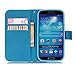 Galaxy S4 Case, Galaxy S4 Wallet Case, Firefish [Card Slots] [Kickstand] Flip Folio Wallet Case Synthetic Leather Shell Scratch Resistant Protective Cover for Samsung Galaxy S4 i9500-Lotus