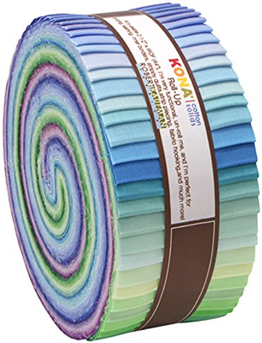 2-1/2in strips roll up kona solids sunset palette 43pcs