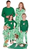 PajamaGram Green Cotton Let It Snow, Man! Matching Family Pajama Set