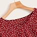 Lutos Plus Size Women Casual V-Neck Ruffles Polka Dot High Low Flounce Sleeve Peplum Tops T Shirt Blouse Redthumb 4