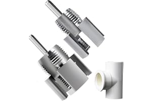 KICOR PVC Pipe Threader Cutting Tool - 2PCS Integrated Internal & External Pipe Threading Tool Electric Drill Compatible PVC Pipe Threader Kit, Pipe Sizes Rethreading Tool (1/2"+3/4")