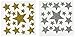 Darice Foamie Glitter Stars Stickers, 2 Sheets, Gold and Silver (106-1373)
