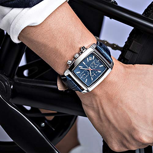 MEGIR-Mens-Business-Analog-Chronograph-Luminous-Rectangle-Quartz-Watch-with-Stylish-Leather-Strap-for-Sport-Work