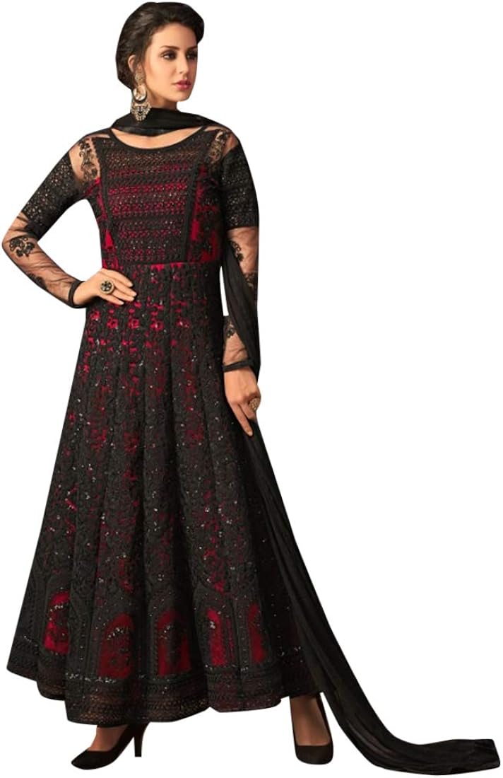 red black suit salwar
